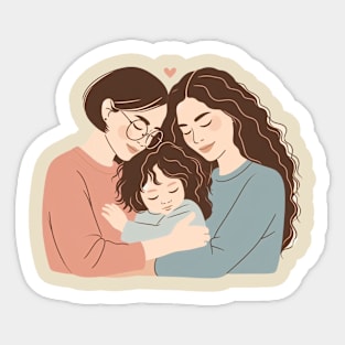 Two moms Sticker